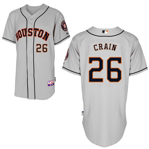 Jesse Crain #26 Youth Baseball Jersey-Houston Astros Authentic Road Gray Cool Base MLB Jersey